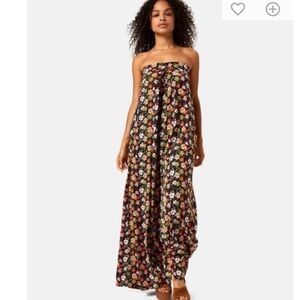 Traffic People Floral Wide Leg Jumper with Pink, Green and Orange Flowers